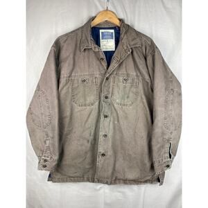 Izod Heavy Duty Work Shirt Mens sz XL Barn Coat Chore Jacket Quilted Distressed